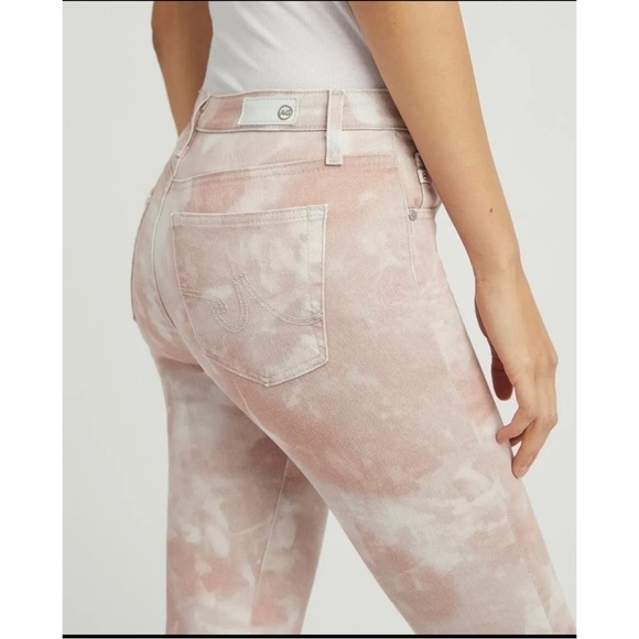 AG Adriano Goldschmied Womens Sz 29 29R Pink Tie Dye The Legging Ankle Jeans - Picture 1 of 13